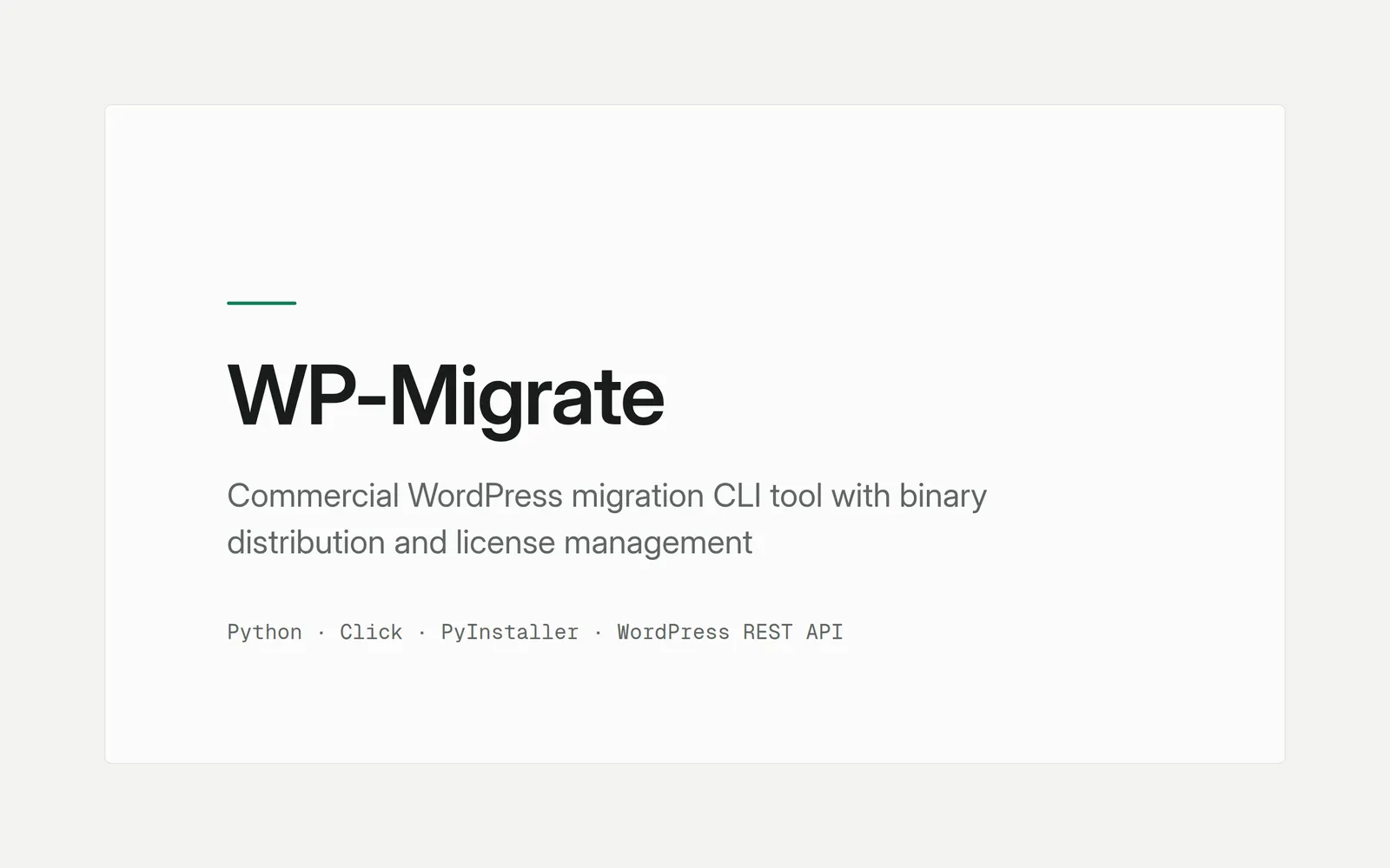 WP-Migrate screenshot